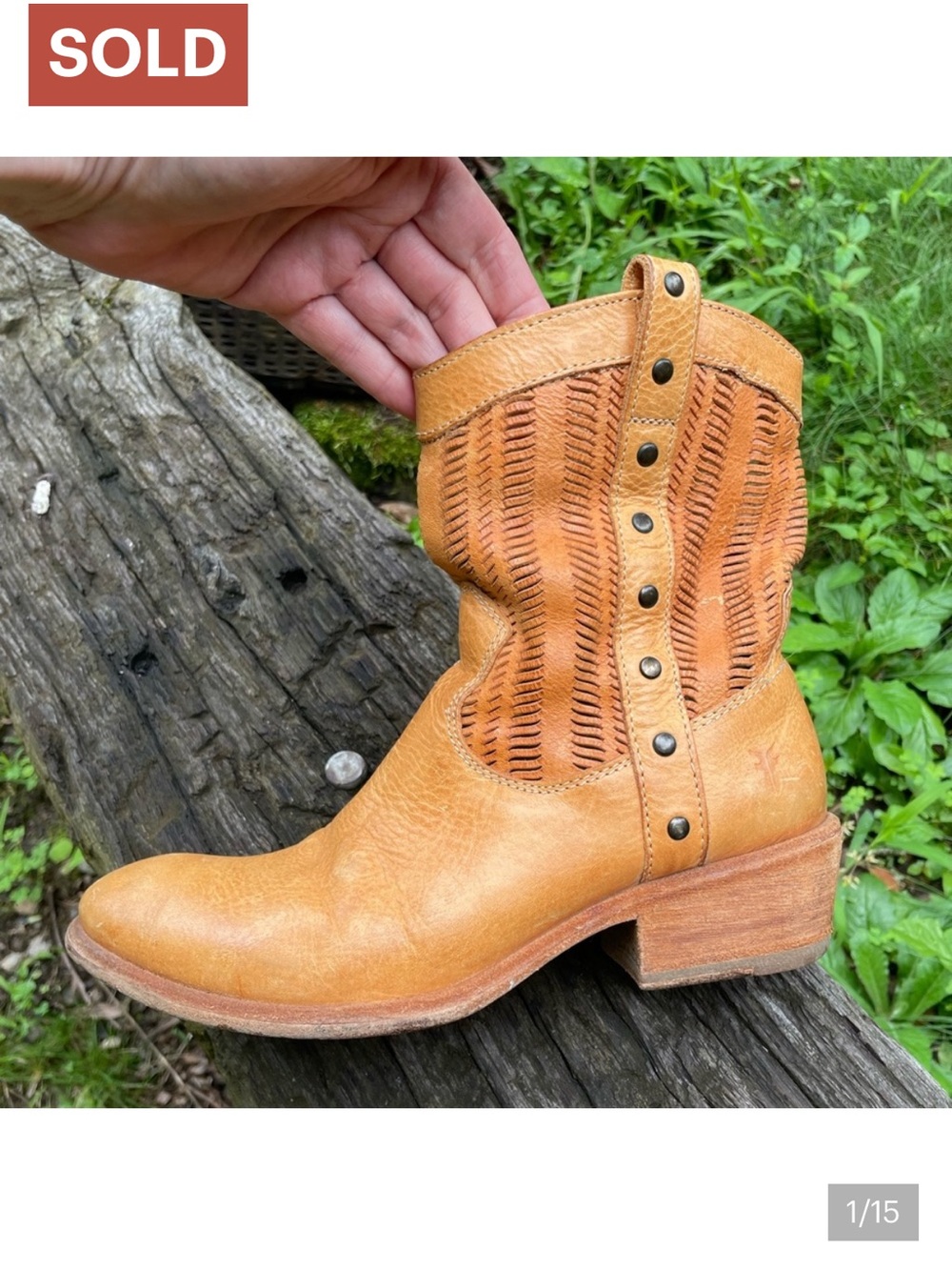 Frye Cardin Western Ankle Boots Size 5.5